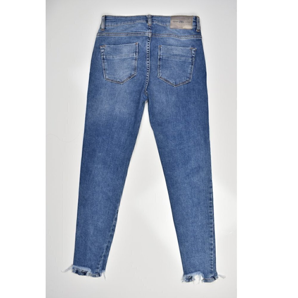 Zara Mid Rise Distressed Skinny Jeans - Picture 2 of 6